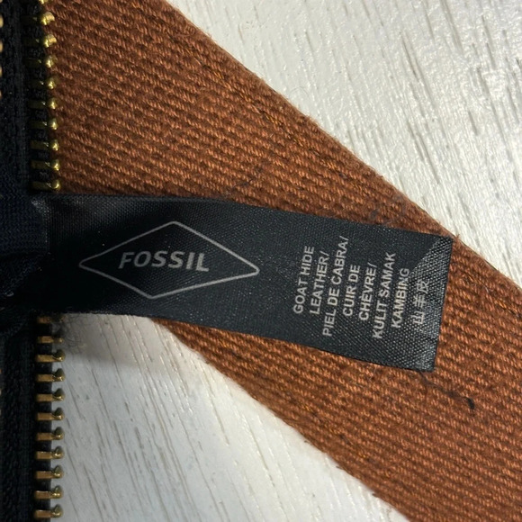 Fossil Corey Crossbody Bag Black Brown Leather Messenger Purse - Picture 6 of 9